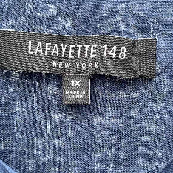 Lafayette 148 New York - 1x Sheer Blue Button Down Shell - Picture 2 of 9